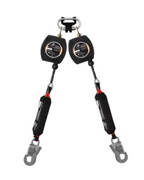 Двухплечевое средство защиты втягивающего типа НВ-02 ТРОС с карабином Стальной Монтажный малый (термопластик) | Vento vnt HB02C duo 0052